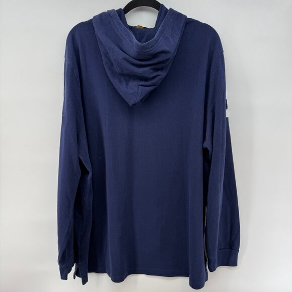 POLO RALPH LAUREN 3 RUGBY HOODIE DARK BLUE 2XL - Picture 6 of 8